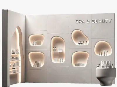 Cosmetics shop beauty salon Modular Niche Shelves in the wall 3D model