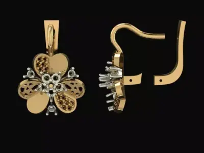 Set ring anf earrings f or 3D Models 3D print model