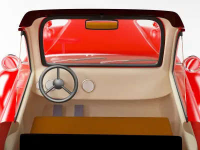 red old truck 3D model