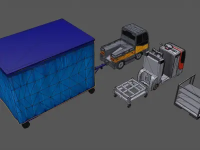 Electric Tractor Low-poly 3D model