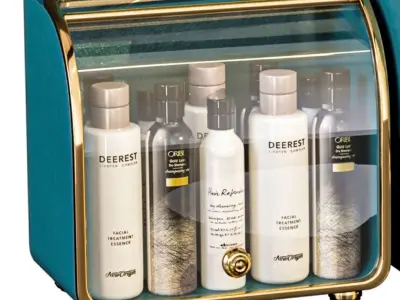 Designer shelf with luxury cosmetics for bathroom  3D model