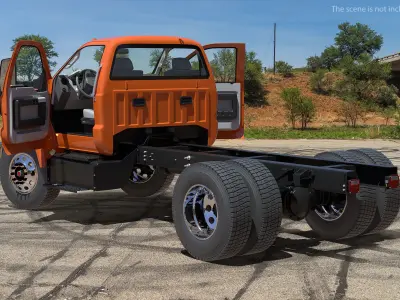 Crew Cab Chassis Truck Generic Rigged 3D model