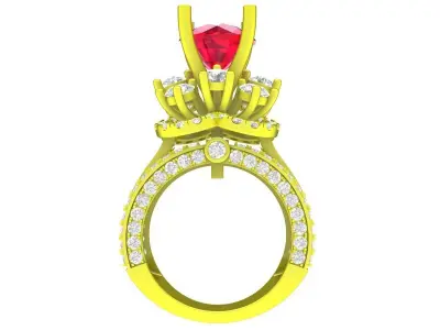 A7196 Luxury Korean Style Diamond Women Fashion Ring 3D print model