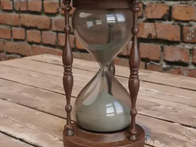 Hourglass old worn Low-poly 3D model