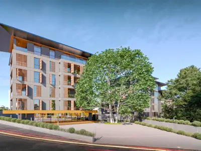 Modern Site Residential Complex Low-poly 3D model