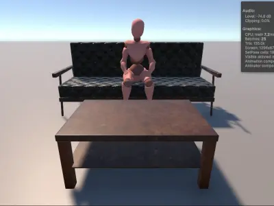 Vintage Wooden Coffee Table - Game-Ready Low-poly 3D model