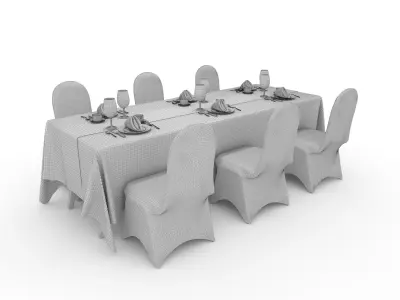 Banquet Table and Chair 119 3D model