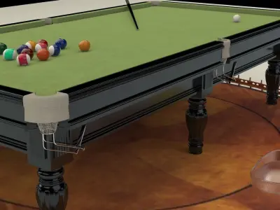 Chinese gold ingot with pool table 3D model