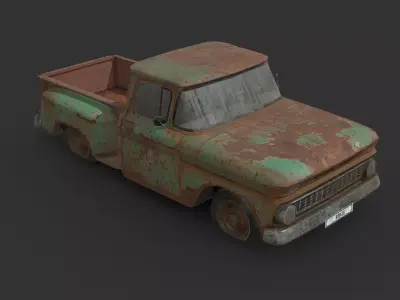 Abandoned Car - Chevrolet C10 Pickup Low-poly 3D model