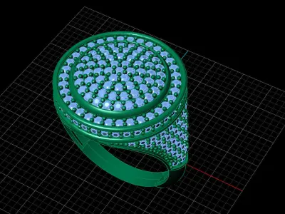 Print Ready STL 3DM  Gents Rings Diamond Men Ring  3D print model 42