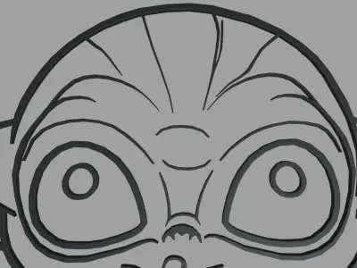 Baby Yoda Wall Silhouette 01 3D print model