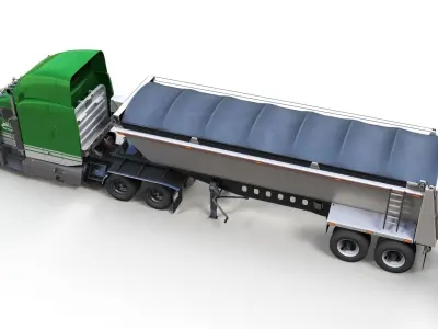 Peterbilt 377 dump trailer Low-poly 3D model