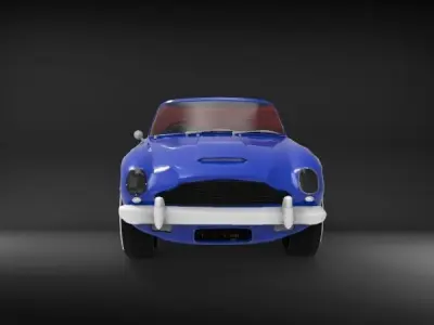 Aston martin DB5 cartoon car  Low-poly 3D model