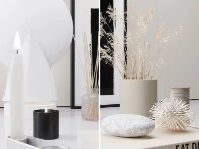 Decorative set with lamp 3D model