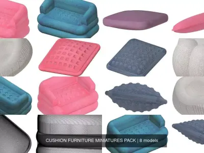 CUSHION FURNITURE MINIATURES PACK 3D Model Collection