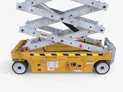 Animated Electric Scissor Lift v2 Low-poly 3D model