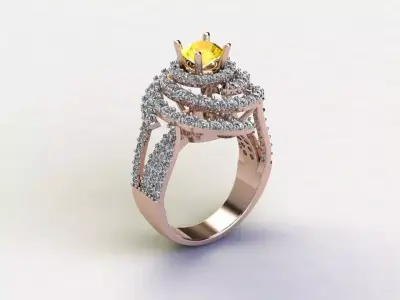 R219 new solitaire ring  cad file Free 3D model