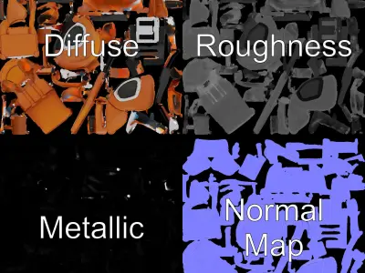 Luxury Massage Chair Model Pack for Interactive and Productio... Low-poly 3D model