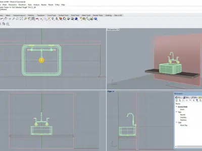 Vintage Sink With taps Free low-poly 3D model