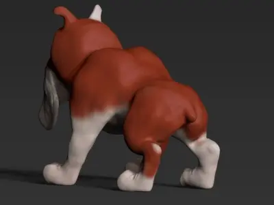  Cartoon bulldog Low-poly 3D model