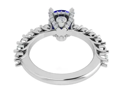 Cushion Cut Ring 3419 3D print model