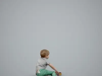 Casual Boy Playing with Toy Car CBoy0003-HD2-O03P01-S 3D model