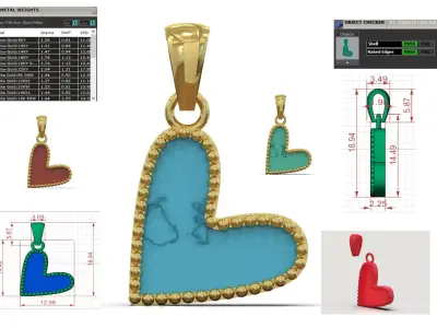 Heart Shape stl 3dm Gold Plate gp0486 3D print model