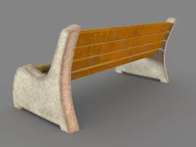 Park Bench Game Asset Free low-poly 3D model