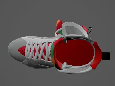 PBR Air Jordan 7 retro sneakers Hare colorway Low-poly 3D model