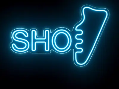 Shoe Neon Sign 3D model