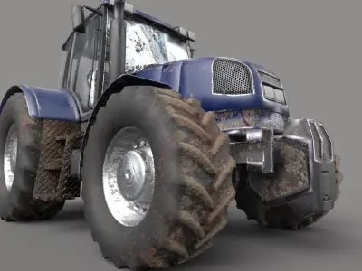 Dirty Tractor lowpoly Low-poly 3D model