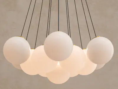 OGDEN chandelier with balls hanging from it 3D model