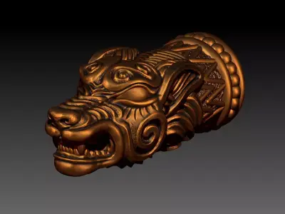 End pieces for bracelets wolf  3D print model 3D model