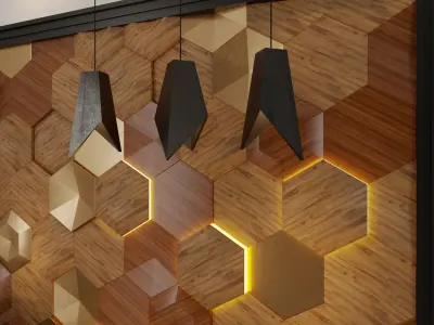 Decor hexagonal wall 3D model