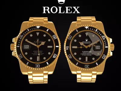 Luxury Gold Rolex Watch  High Poly 3D Model 3D model