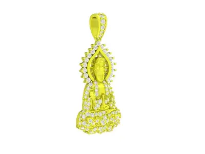 A7569 Luxury Fengshui Lucky Diamond Buddha Pendant 3D Model 3D print model