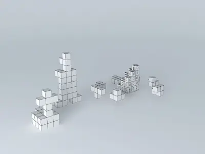 Cubes set of colorful lego blocks Free 3D model