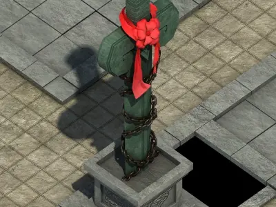 Game City Center - Sword - Stone Carving 03 3D model