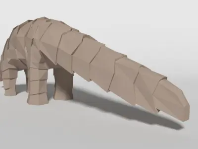 Low Poly Cartoon Pangolin Low-poly 3D model