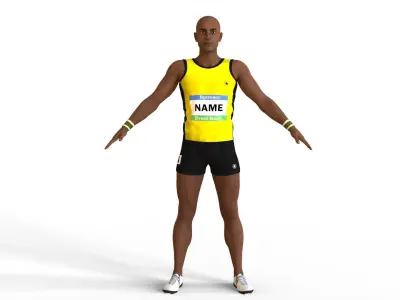 Athlete Action - Hurdles 3D model