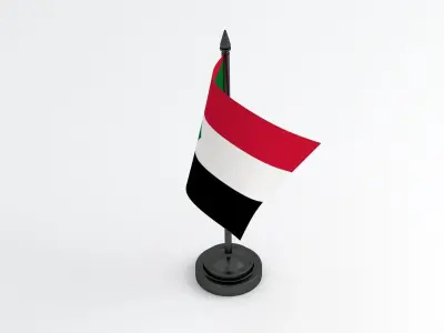 Table Flag Sudan 3D model