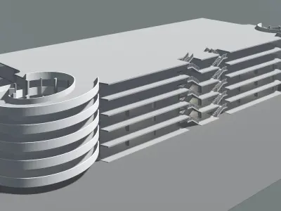 Parking garage building in structure 25-25 3D model