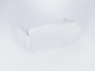 Low Poly White Luxury Modernist Sofa - Stylized Static Model 3D model