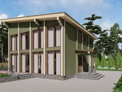 3D model of a wooden house 3D model buy