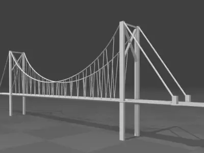 Bridge 3D san francisco bay Low-poly 3D model