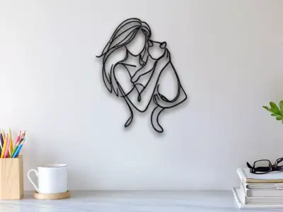 Cat Mom Wall Art 3D print model