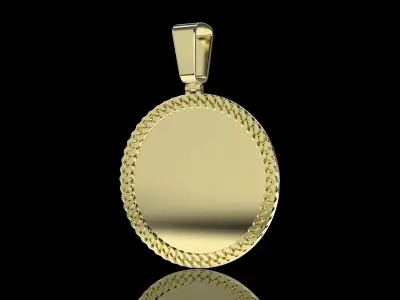 Cuban link pendant 2 inch diameter 3D print model