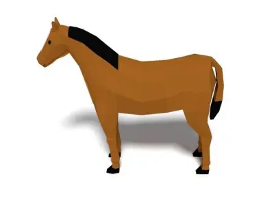 Low Poly Cartoon Horse Low-poly 3D model
