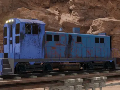 Diesel locomotive 3D model Low-poly 3D model