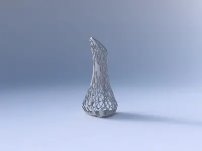 Vase puffy tappered triangle with dense organic lattice 2 3D print model